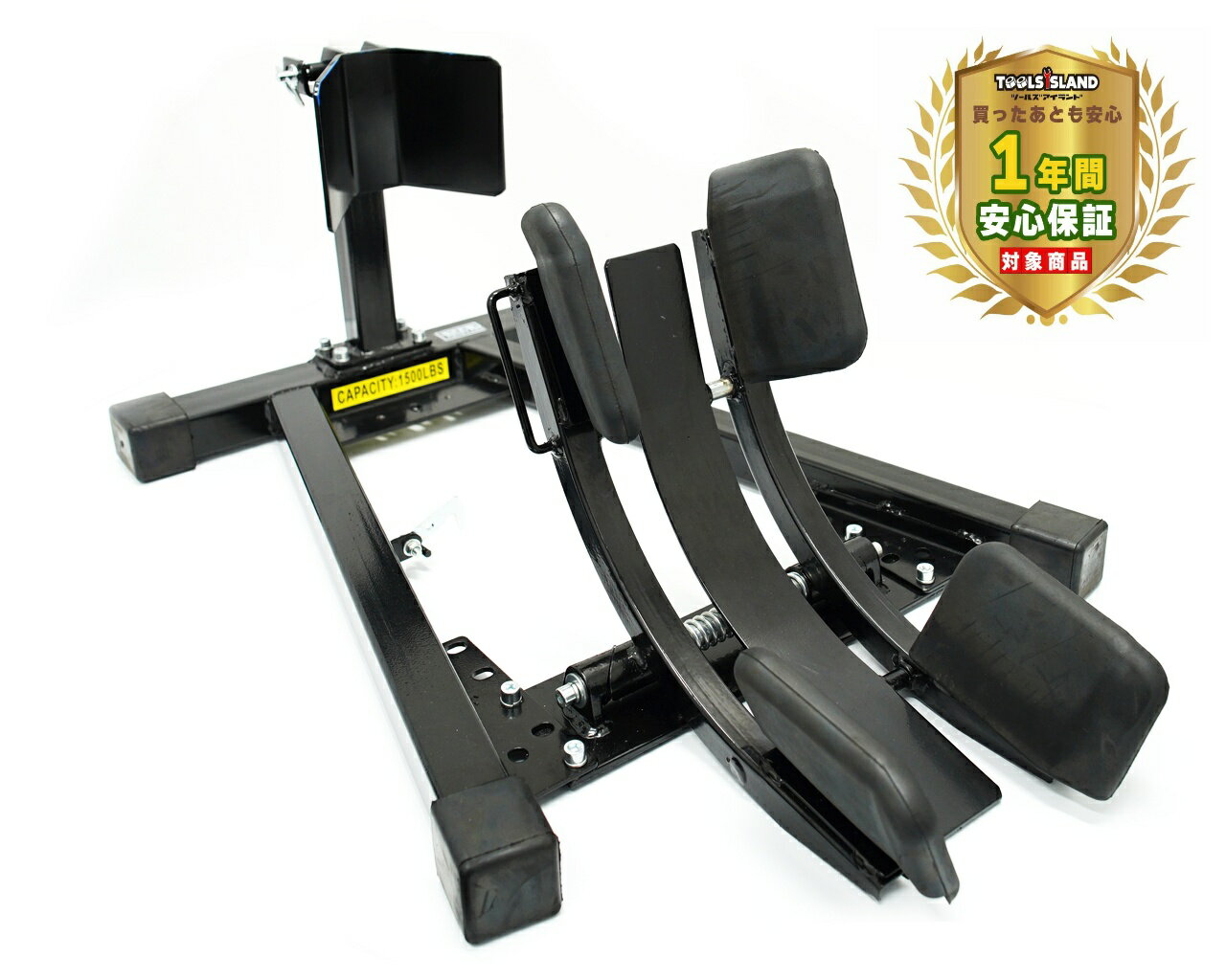 フロントホイールクランプ パッドプラス フロントバイクスタンド 80mm〜120mm対応 バイクスタンド フロントホイールスタンド タイヤ固定用 黒 アシスト機能付き 前輪