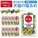 【 熱中症対策 】 ＼たっぷり2500粒入／ 天塩の塩あめ 10kg ( 1kg×10袋 ) 塩分補給 4種ミックス レモン ぶどう パイン 日向夏 大容量 塩飴 塩あめ 業務用 熱中対策 部活動 スポーツ キャンディ レジャー 仕事 夏バテ防止 小学生 中学生 子ども 子供