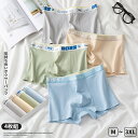 ボクサーパンツ ショーツ キッズ メンズ 下着 シームレスパンツ 4枚セット ボクサー 男性用 綿 コットン インナー アンダーウエア ナイトウエア 通気性 少年 シンプル ゆったり シームレス 伸縮性 春 夏 秋 冬 ブルー グリーン カーキー グレー M/L/XL/2XL/3XL