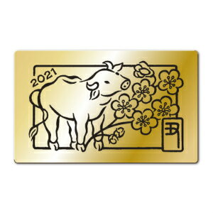 【徳力本店 公式】[純金製 干支1gカード 丑（うし）]純金 K24 干支 カード型 地金 ラミネート