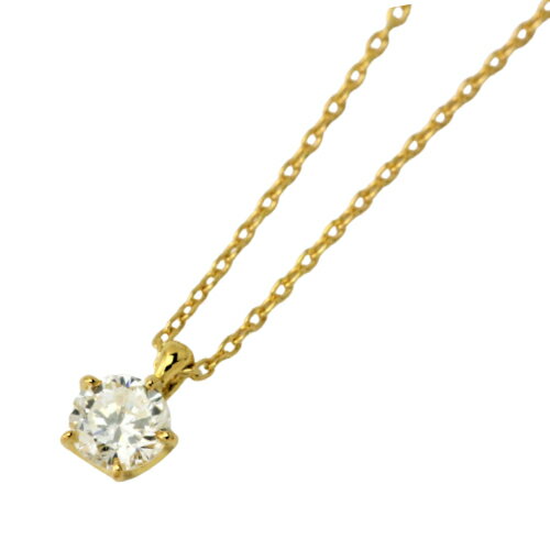 【徳力本店 公式】[K18YG ダイヤモンドペンダントネックレス 0.15ct]K18 18金 18K YG イエローゴールド 一粒ダイヤ ダイヤモンド 5本爪 送料無料 プレゼント ギフト あす楽 徳力