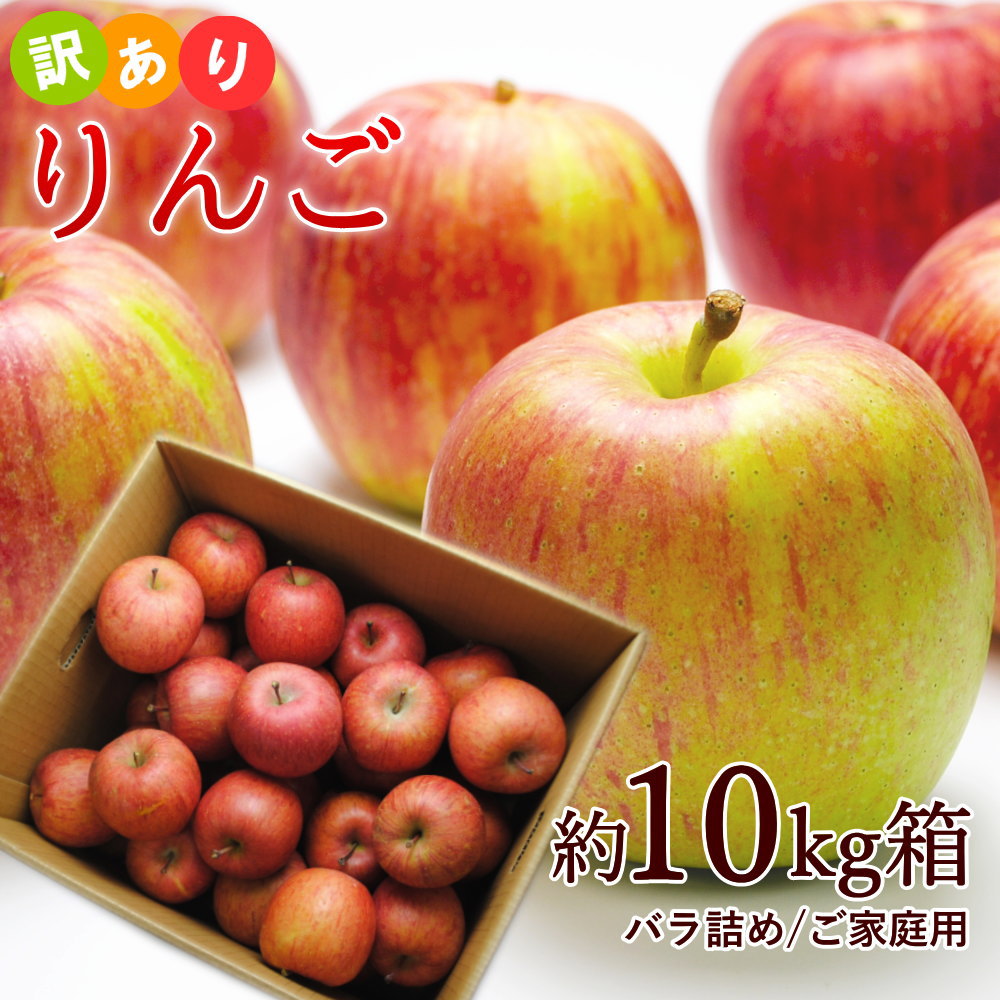 りんご サンふじ ふじ 山形県産 10kg前後 バラ詰め サンフジ ふじ りんご 林檎 訳あり リンゴ 山形産 産直 送料無料