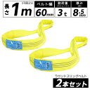 スリングベルト エンドレス 3t 1m 2本セット 60mm 耐荷重 3000kg ベストアンサー ナイロンベルトスリング ソフト 玉掛け ラウンド ワッカ 玉...
