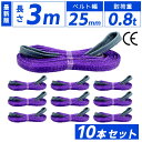 スリングベルト 25mm 3m 10本セット ナイロン 長さ3m 幅25mm 使用荷重800kg スリング ベルト ベルトスリング 玉掛 玉掛け 玉掛けスリング...