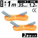 スリングベルト 35mm 1m 2本セット ナイロン 長さ1m 幅35mm 使用荷重1200kg ベストアンサー スリング ベルト ベルトスリング 玉掛 玉掛け...