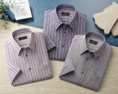 HuntingtonClub/ハンティントンクラブ　サッカーストライプ半袖シャツ3色組　318-13531