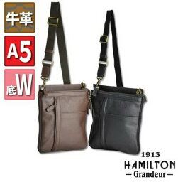 HAMILTON Grandeur／ハミルトングランジャー　ショルダーバッグ メンズ レディース 斜めがけ 大人 本革 小さめ 縦型 薄マチ 16443