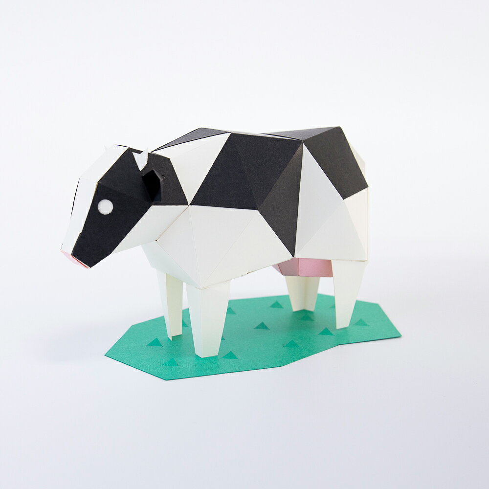 Rakuten - bog craft　ボグクラフト　KAKUKAKU　TINY　ウシ　ペーパークラフト　組み立てるインテリア　アニマル　動物