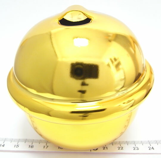 Rakuten - 福鈴　3寸切カン　約幅90mm×高さ88mm ゴールド 　和鈴　お祭り・おみこし装飾・コスプレ等に