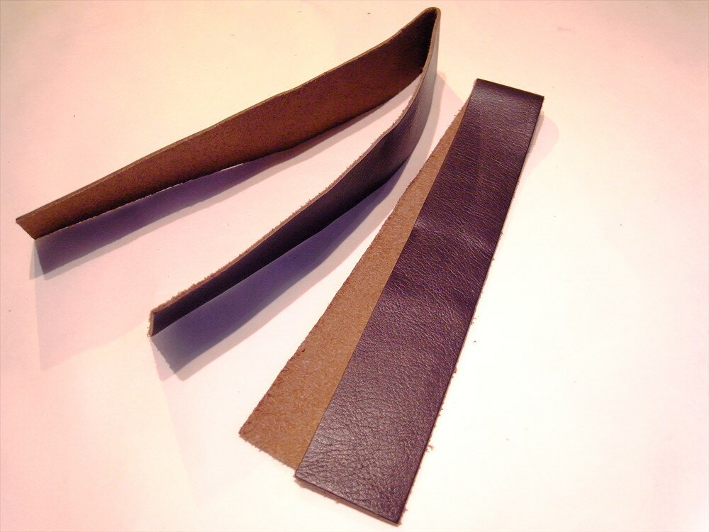 バッグ用本革レザー持ち手 焦茶 ダークブラウン 約4cm幅×50cm 縫い付けタイプ 縫い穴なし ハンドメイド..