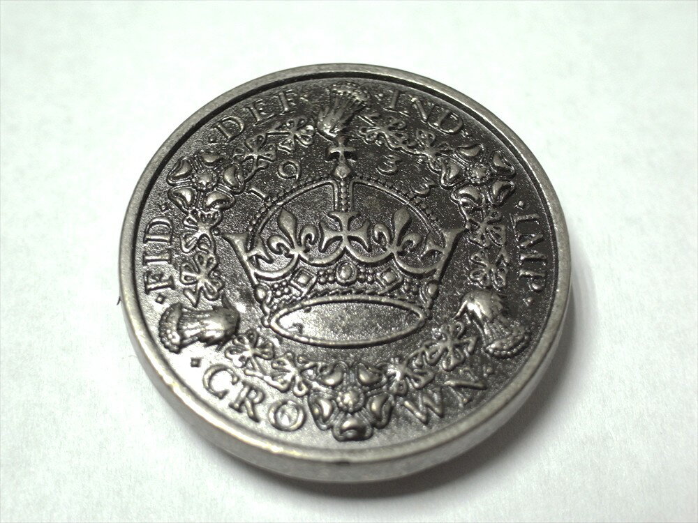 簡単取付け ネジ式飾りカシメ ヨーロッパの銀貨モチーフ コイン 5mm足 アンティークシルバー 1個入 革小物などの留め具に最適