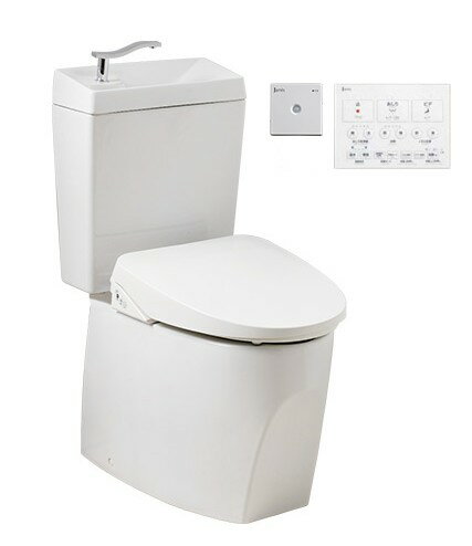 ジャニス工業 キュアーズコア 床排水用 オート洗浄 脱臭付温水洗浄便座 手洗い付き【SC8250-SGB+JCS-62..