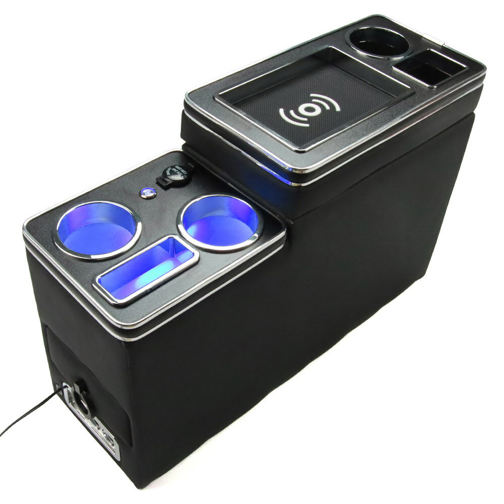 ワイヤレス充電 60系 70系 80系 ヴォクシー ノア エスクァイア ガソリン車 コンソールボックス USBポート LED付き ステップワゴンPR セレナC28 アームレスト ドリンクホルダー アクセサリーカスタムパーツ TOKUTOYO(トクトヨ)