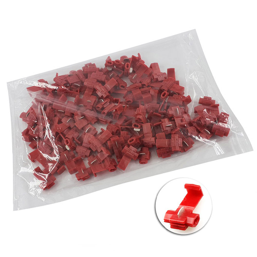 お得! 赤エレクトロタップ/コネクター 配線接続/配線分岐用 200個 TOKUTOYO(トクトヨ)