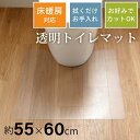 【9/1から価格改定】透明トイレマット 約55×60cm ( 拭ける トイレマット トイレ マット 透明 クリア 北欧 おしゃれ 送料無料 ロング ビニール P...