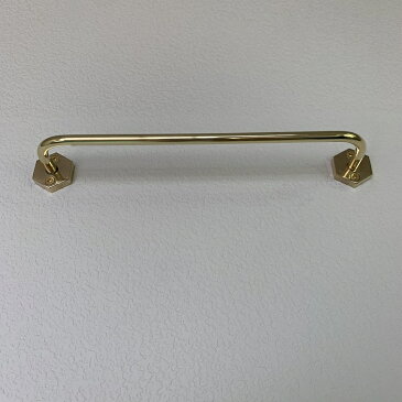 真鍮製タオルハンガー 全長570mm シンプルデザイン、 抗菌、コロナ対策、インテリア、室内、アンティーク、囲い