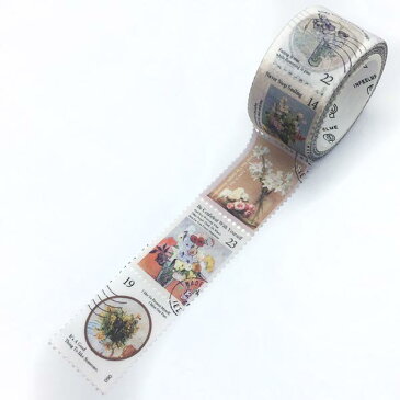 切手型カットラインマスキングテープ / 絵画【メール便OK】亜細亜の文具セレクション