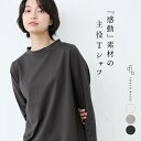 tシャツ レディース 長袖 白地 綿100% コットン100% ティーシャツ 体型カバー モックネック スタンドカラー 春 秋 オフィス オシャレ ゆったり ホワイト グレージュ 墨黒 M L