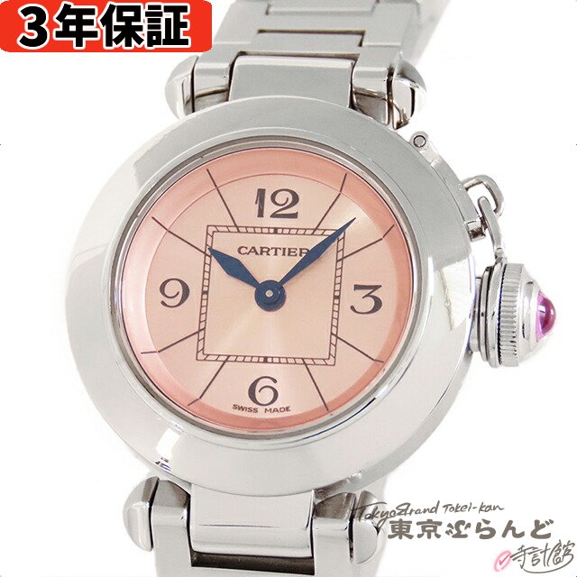 【3年保証】【返品可】 カルティエ CARTIER ミスパシャ W3140008 ピンク ステンレススチール 腕時計 レディース クォーツ[送料無料] 【中古】 101715613