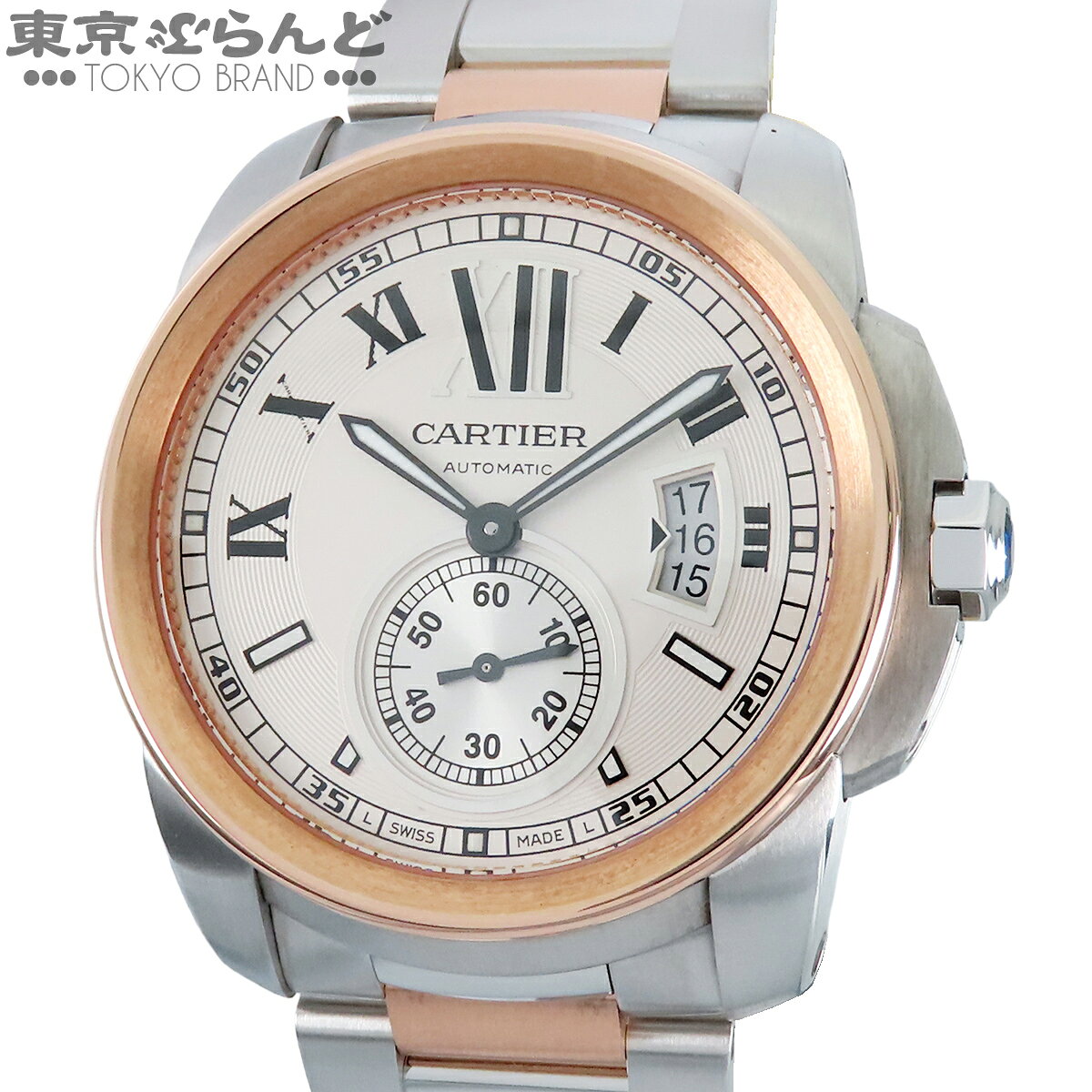 【中古】【3年保証】【返品可】カルティエ CARTIER カリブルLM メンズ 腕時計 自動巻 SS PG カリブルドゥカルティエ コンビ シルバー W7100036 仕上済 [送料無料] 101884121