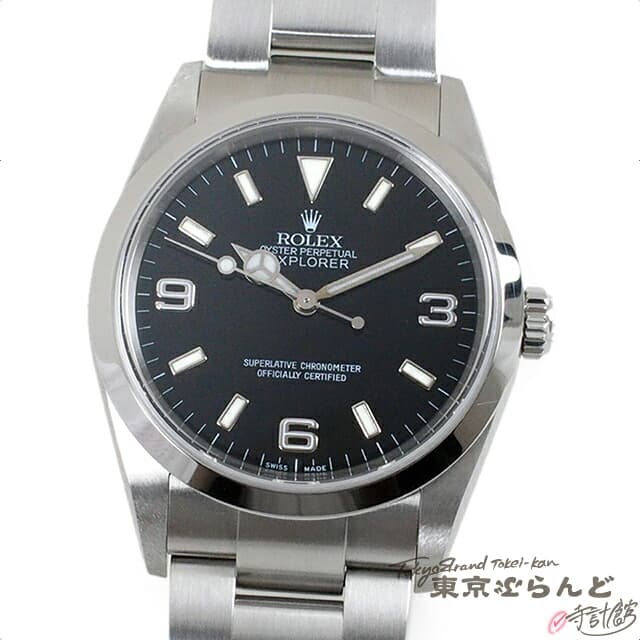 ロレックス ROLEX エクスプローラー1 時計 腕時計 メンズ 自動巻き SS ブラック 黒文字盤 オイスターブレス 114270 F番 仕上済 送料無料 【中古】 【3年保証】【新着】 101602544