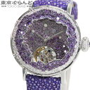 【3年保証】【返品可】 深見東州 T.Fukami アメジスト ドーム トゥールビヨン パープル SS アメジスト アイオライト×エイ革 腕時計 ボーイズ 手巻...