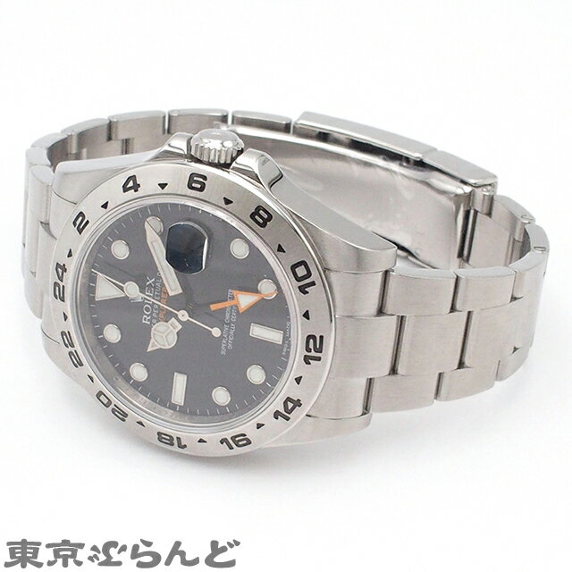 【中古】25XM 【3年保証】【返品可】保証書 ロレックス ROLEX エクスプローラー2 メンズ 腕時計 自動巻 黒文字盤 ブラック SS オイスターブレス 216570 ランダム番 仕上済[送料無料] 25BNS 101806768