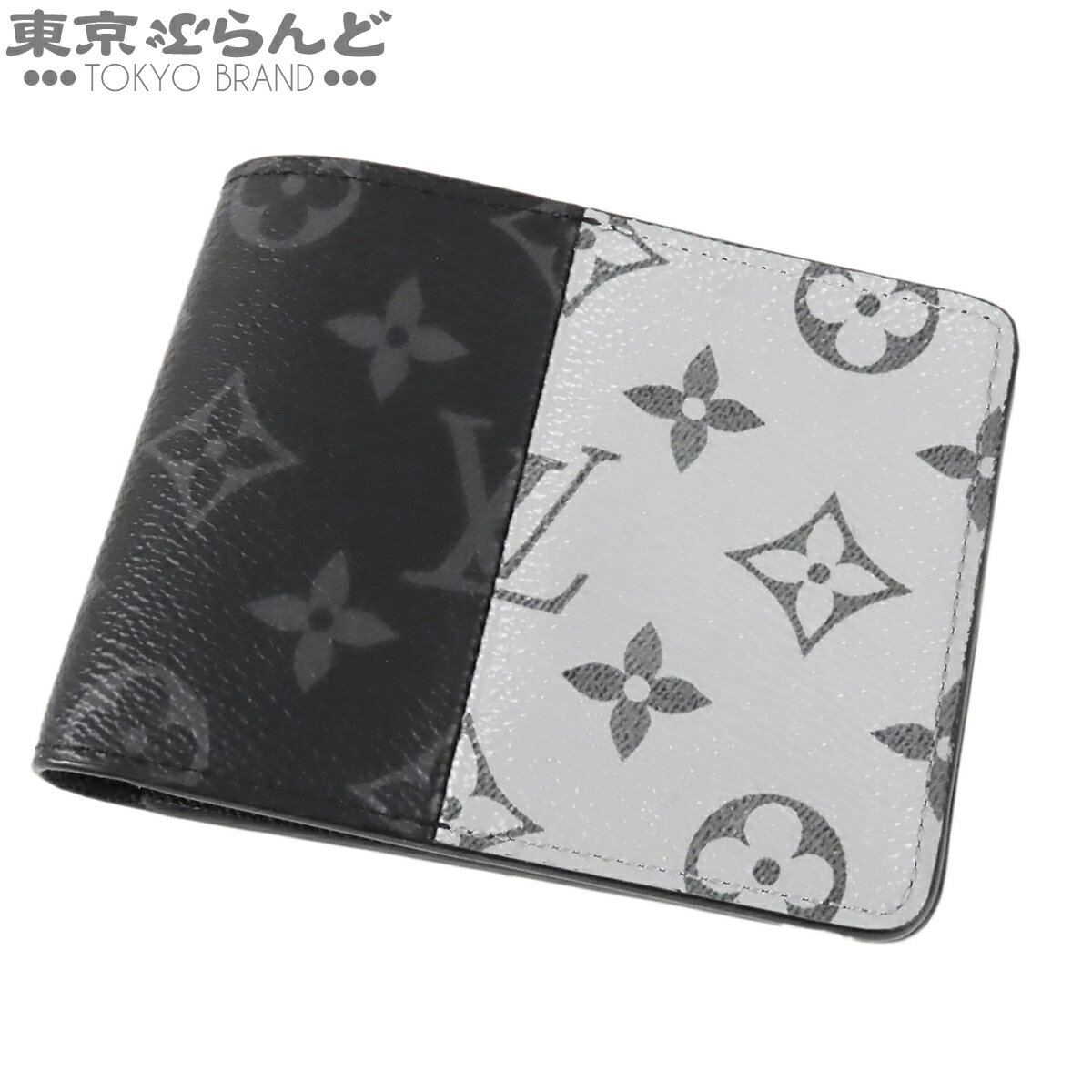 M - 【5%クーポン♪5.14〜5.27】【中古】【返品可】ルイヴィトン LOUIS VUITTON ポルトフォイユ・ミュルティプル メンズ モノグラムエクリプス スプリット 札入れ ブラックxシルバー M63025 [送料無料]【ポイント5倍●5.14〜5.27】 101862000