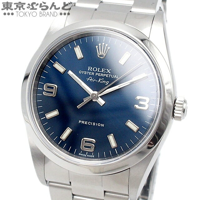 【返品可】ロレックス ROLEX エアキング 14000M ブルー SS 腕時計 メンズ 自動巻 オイスターブレス F番 OH 仕上済 [送料無料] 【中古】 101687301