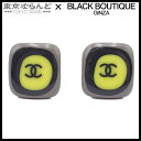 【中古】【5%クーポン♪7.14〜7.21】【返品可】シャネル CHANEL スクエア ココマーク グリーン ブラック プラスチック 03P イヤリング レディ...