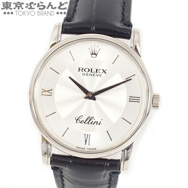 【返品可】ロレックス ROLEX チェリーニ クラシック 時計 腕時計 メンズ 5116 K番 K18WG シルバー文字盤 レザー 仕上済 送料無料【中古】tk■ 101624002