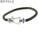 【返品可】フレッド FRED フォース 10 LM ラージモデル ホワイトゴールドxブルーxブラック K18WG SS ハーフサファイア 17 ブレスレット ユ...