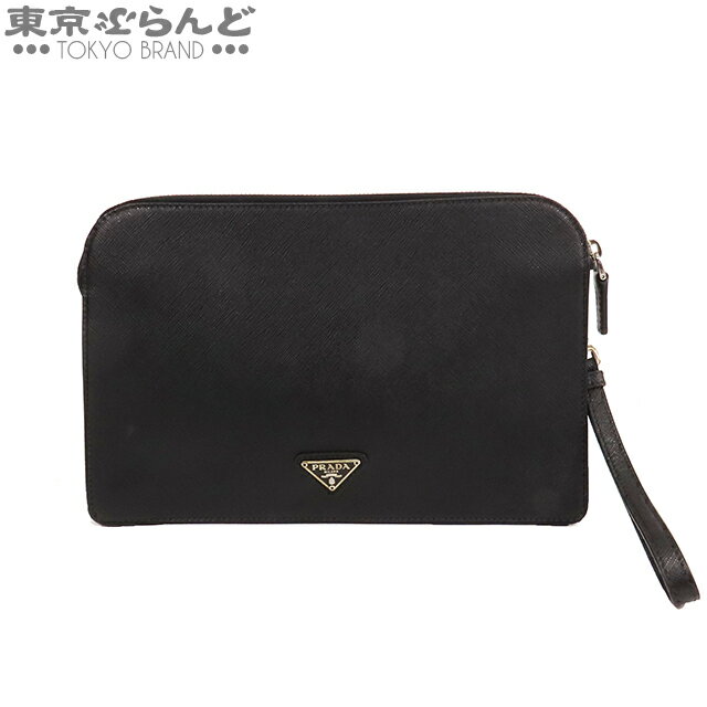 【2024年4月度月間優良ショップ】【5%クーポン♪5.17～5.21】【返品可】プラダ PRADA 三角プレートロゴ クラッチバッグ ブラック サフィアーノ セカンドバッグ ストラップ付 セカンドバッグ メンズ[送料無料] 【中古】【ポイント10倍●5.17～5.21】 101710609