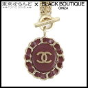 【5%クーポン♪6.4〜6.11】【返品可】シャネル CHANEL オーバル ネックレス B16B ゴールドxボルドー メタル GP レザー ココマーク ネック...