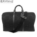 【5%クーポン♪5.2〜5.11】【返品可】グッチ GUCCI ジャンボGG ダッフル 739625 ブラック 黒 キャンバス レザー 2WAY ボストンバッグ...