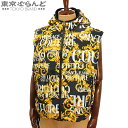 【5%クーポン♪5.2〜5.11】【返品可】ヴェルサーチェ VERSACE ヴェルサーチェ・ジーンズ リバーシブル ダウンベスト ブラック 黒xイエロー ポリエ...