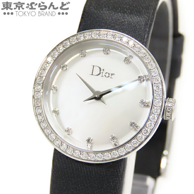 【5%クーポン♪5.17～5.21】【返品可】クリスチャンディオール Christian Dior ラ・ディ・ドゥ・ディオール CD047111A001 SS レザー ダイヤモンド ホワイトシェル文字盤 総0.77ct 腕時計 レディース クォーツ [送料無料] 【中古】 101703616