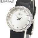 【返品可】クリスチャンディオール Christian Dior ラ・ディ・ドゥ・ディオール CD047111A001 SS レザー ダイヤモンド ホワイトシェル文字盤 総0.77ct 腕時計 レディース クォーツ [送料無料] 【中古】 101703616