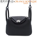 【返品可】エルメス HERMES リンディ ミニ 2WAY ハンドバッグ W刻印 ブラック シルバー金具 トリヨンクレマンス 2024年 ショルダーバッグ レデ...