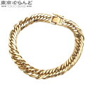 【中古】【返品可】喜平 キヘイ 8面 トリプル 18.5cm 幅7.5mm 30.6g 造幣局検定刻印 イエローゴールド K18YG チェーンブレスレット [送...