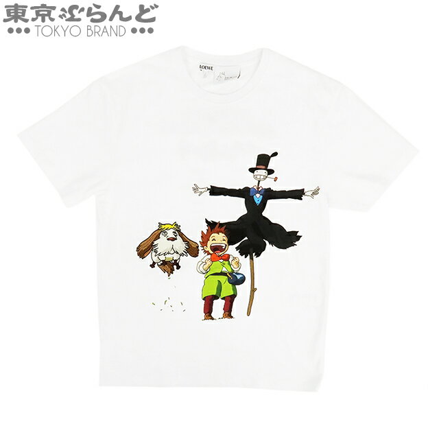 【返品可】ロエベ LOEWE ハウルの動く城 コラボTシャツ ホワイト コットン スタジオジブリ XS 半袖Tシャツ メンズ[送料無料] 【中古】 101727320