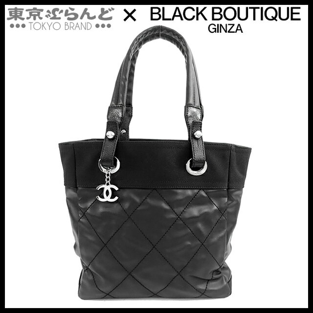 【中古】【5%クーポン♪1.28～2.1】【返品可】シャネル CHANEL パリビアリッツ PM レディース PVCコーティングキャンバス 17番台 ブラック 黒 [送料無料]【ポイント7倍●1.28～2.1】 25XM 101829521