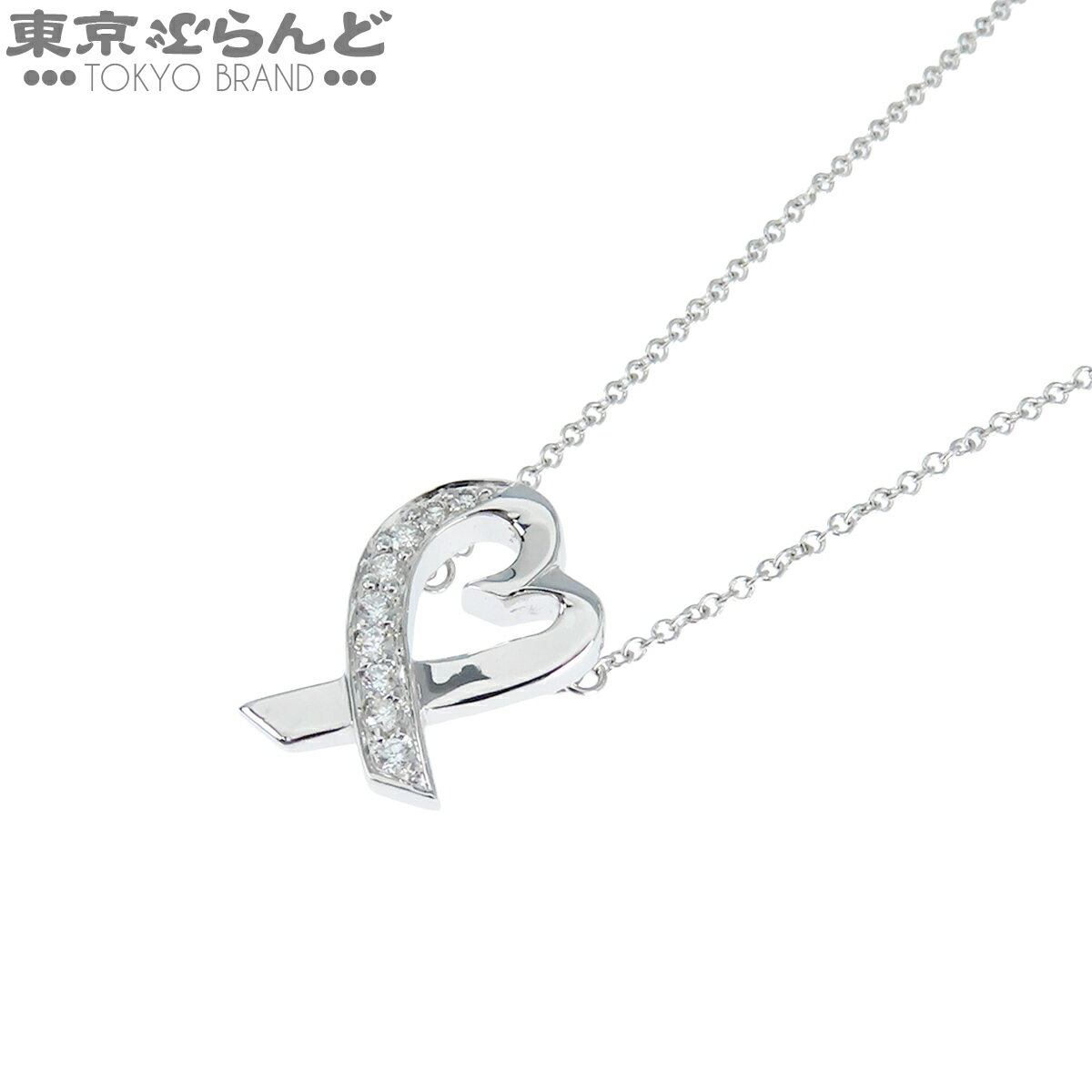【中古】【返品可】ティファニー TIFFANY&Co. ラビングハートネックレス レディース K18WG ダイヤモンド パロマピカソ ペンダント ホワイトゴールド 仕上済 [送料無料] 101849621