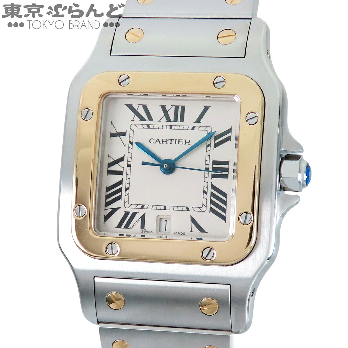 【中古】【返品可】カルティエ サントスガルベLM メンズ 腕時計 クォーツ式 電池式 SS YG サ ...