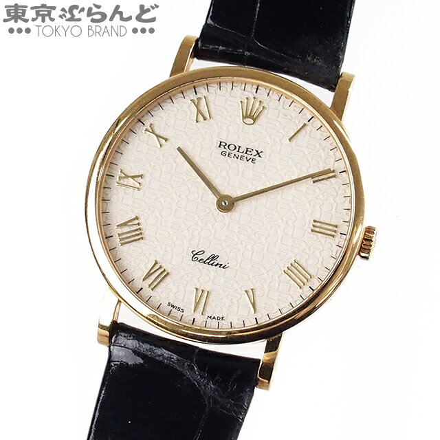 【クリスマスセール●】【美品】 ロレックス ROLEX チェリーニ Ref.5112 コンピューター文字盤 時計 腕時計 メンズ 手巻式 機械式 K18YG レザー Cellini イエローゴールド 送料無料 【中古】pdw 【返品可】 tk■ 101657721