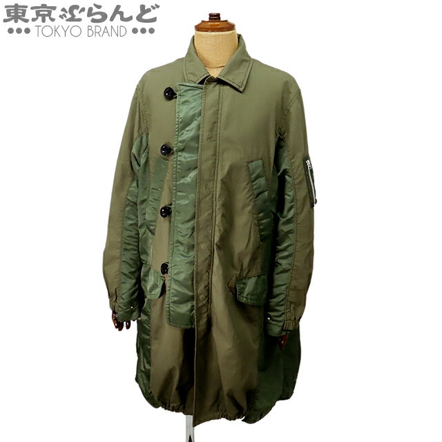 【中古】【5%クーポン♪11.18〜11.26】【返品可】サカイ Sacai ドッキングオックスフォード ミリタリージャケット メンズ コットン ナイ..