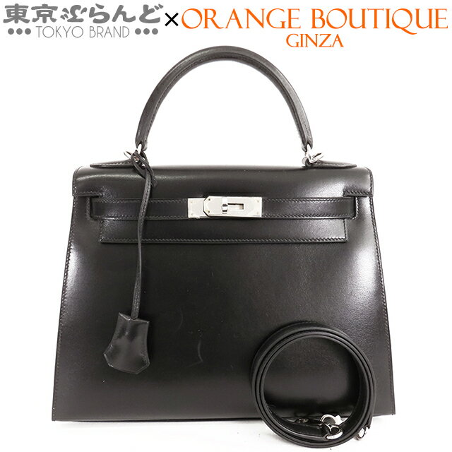 【2024年4月度月間優良ショップ】【返品可】エルメス HERMES ケリー 28 外縫 □L刻印 ブラック 黒 シルバー金具 ボックスカーフ 2WAY ハンドバッグ ショルダーバッグ レディース[送料無料] 【中古】 101717524 1