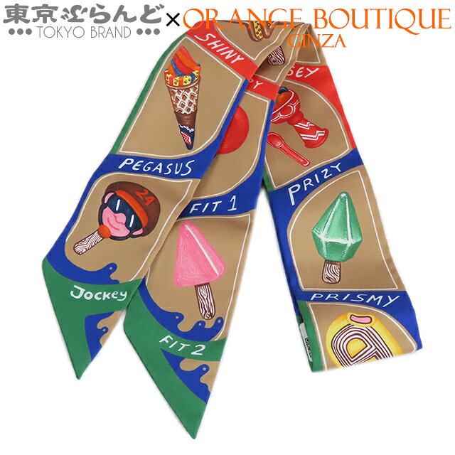 【中古】【5%クーポン♪11.14〜11.26】【返品可】エルメス HERMES ツイリー ベージュ・ドレxエムロードx..