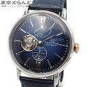 【返品可】オリエントスター ORIENT STAR Moving Blue クラシックスケルトン 40mm パワーリザーブ RK-AV0011L ブルー SS レザー 腕時計 メンズ 自動巻 400本限定 送料無料 【中古】 101718327