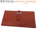 【14300円引き!】【価格見直しました♪決算セールδ】【返品可】エルメス HERMES ベアンスフレ □Q刻印 ルージュアッシュ シルバー金具 アリゲーターマ...